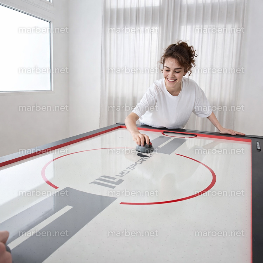 Mesa 3 en 1 SW Giratoria Air-Hockey, Billar, Ping-Pong,  (Negra, paño azul)